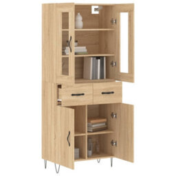 Berkfield Highboard Sonoma Oak 69.5X34X180 Cm Engineered Wood - thumbnail 3