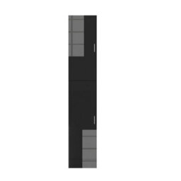 Modern High Gloss Tier Cabinet Cupboard Furniture Bathroom 2 Door Storage Black - thumbnail 6