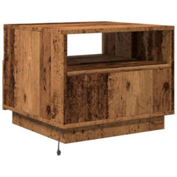 Berkfield Coffee Table With Led Lights Old Wood 50X49X40 Cm - thumbnail 9