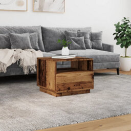 Berkfield Coffee Table With Led Lights Old Wood 50X49X40 Cm - thumbnail 4