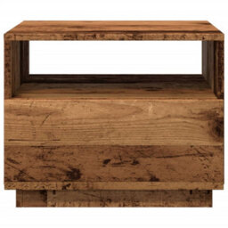 Berkfield Coffee Table With Led Lights Old Wood 50X49X40 Cm - thumbnail 7