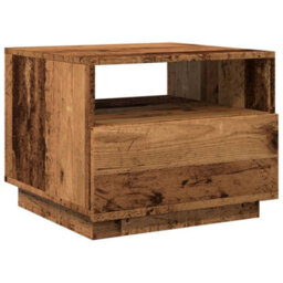 Berkfield Coffee Table With Led Lights Old Wood 50X49X40 Cm - thumbnail 3