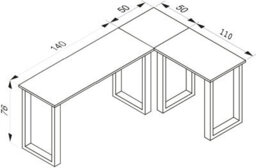 Vcm Desk Lona White / White H. 76 X W. 190 X D. 160 Cm - thumbnail 3
