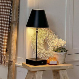 Pagazzi Lighting Pagazzi Lustre Black Led Rechargeable Table Lamp - thumbnail 1