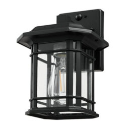 Living And Home Matte Black Antique Metal Outdoor Waterproof Wall Lamp With Motion Sensor, E27 Bulb - thumbnail 2