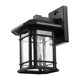Living And Home Matte Black Antique Metal Outdoor Waterproof Wall Lamp With Motion Sensor, E27 Bulb - thumbnail 3
