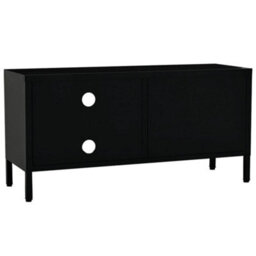 Berkfield Tv Cabinet Black 90X30X44 Cm Steel And Glass - thumbnail 5