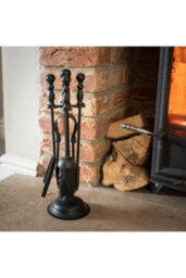 Black Duchess Top Fireplace Tool Set Elegant, Durable - thumbnail 3