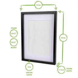 "Nicola Spring 3D Box Photo Frame With A4 Mount - A3 (12"" X 17"") - White/white" - thumbnail 4