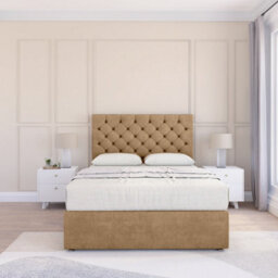 "Sloomy 2Ft6 Mayfair Divan Bed Base Latte Dumfries ,2 Drawers & 54"" Floor Standing Headboard - Small Single" - thumbnail 2