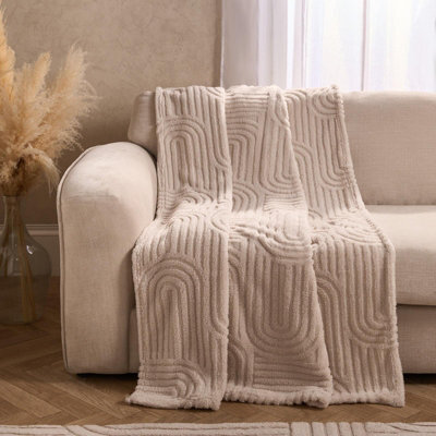 OHS Teddy Fleece Throw Tufted Plush Supersoft Travel Bedspread Warm Soft Blanket - image 1