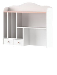Arte Modern Mia Desk Hutch In White Matt & Pink (H)850mm (W)1070mm (D)200mm - Stylish Organiser For Cosmetics & Accessories