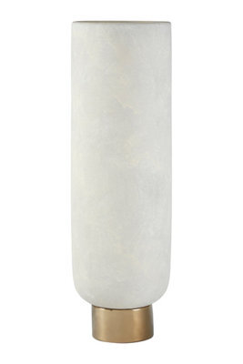 Orsina Callie White And Gold Large Pedestal Vase. - image 1