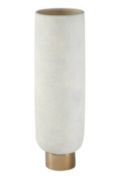 Orsina Callie White And Gold Large Pedestal Vase. - thumbnail 3