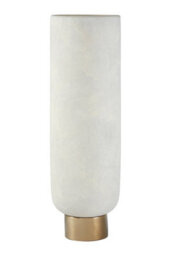 Orsina Callie White And Gold Large Pedestal Vase.