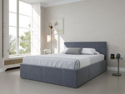 Bed Factory Direct Parker Grey Velvet End Lift Ottoman Bed Frame - Double - thumbnail 1