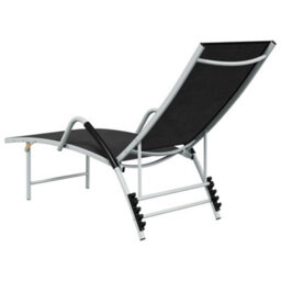 Walplus Sun Lounger Textilene And Aluminium Black - thumbnail 5
