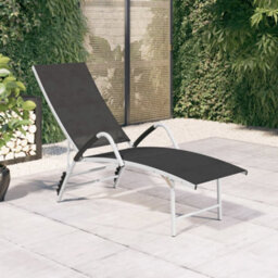 Walplus Sun Lounger Textilene And Aluminium Black - thumbnail 2