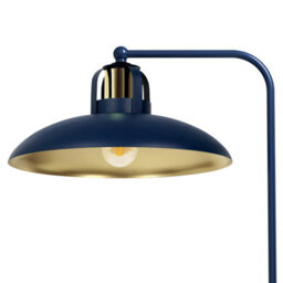Milagro Felix Hand Made Designer Table Lamp In Navy And Gold Rugged Industrial With A Luxurious Twist - thumbnail 2