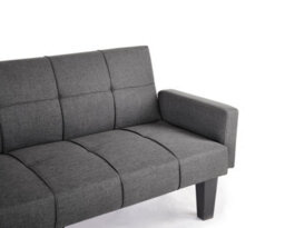 Home Detail Levine 3 Seater Tufted Fabric Clic-Clac With Black Legs Sofa Bed, Dark Grey - thumbnail 6