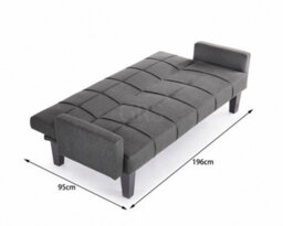 Home Detail Levine 3 Seater Tufted Fabric Clic-Clac With Black Legs Sofa Bed, Dark Grey - thumbnail 7