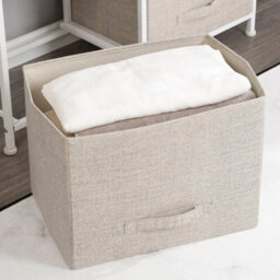 Beige Fabric Chest Of Drawers 5 Drawer Wardrobe Storage - thumbnail 6