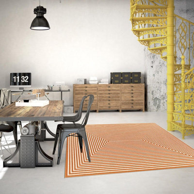 Vitaminic Braid Orange Geometric Rug By Unique Rugs-133Cm X 190Cm - image 1