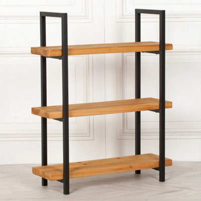 Wooden Industrial 3 Tier Bookcase Shelving With Metal Frame Wooden Shelf - image 1
