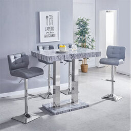 Furniture in Fashion Caprice Melange Effect Bar Table With 4 Candid Grey Stools