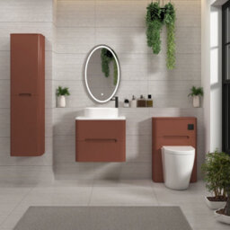 Royal Bathrooms Venice 600mm Terracotta Clay Wall Mounted Bathroom Countertop Vanity Unit 2 Drawer With Peak Basin - thumbnail 4
