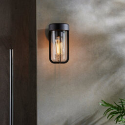 Matt Black Outdoor Wall Light With Clear Glass Shade - Ip44 Rated - Led Bulb - thumbnail 5