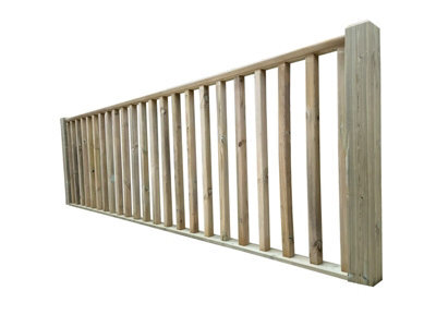 Arbor Garden Solutions Softwood Deck Balustrade Kit, 0.5M, Light Green, 2X Deck Posts - image 1