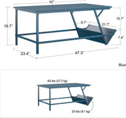 Novogratz Regal Coffee Table In Metal Blue - thumbnail 9