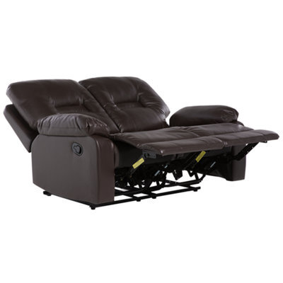 Beliani Manual Recliner Sofa 2 Seater Bergen Faux Leather Brown - image 1