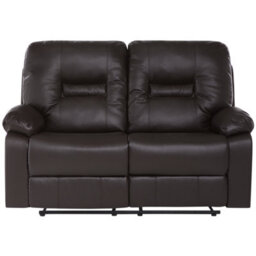 Beliani Manual Recliner Sofa 2 Seater Bergen Faux Leather Brown - thumbnail 6