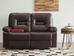 Beliani Manual Recliner Sofa 2 Seater Bergen Faux Leather Brown - thumbnail 2