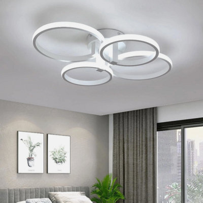 48W Modern Led Ceiling Light Chandelier Living Room 6500K 4-Rings Pendant Lamp - image 1