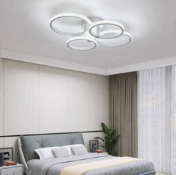 48W Modern Led Ceiling Light Chandelier Living Room 6500K 4-Rings Pendant Lamp - thumbnail 2