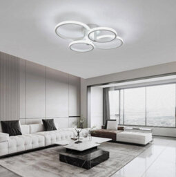 48W Modern Led Ceiling Light Chandelier Living Room 6500K 4-Rings Pendant Lamp - thumbnail 3