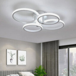48W Modern Led Ceiling Light Chandelier Living Room 6500K 4-Rings Pendant Lamp - thumbnail 1