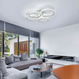 48W Modern Led Ceiling Light Chandelier Living Room 6500K 4-Rings Pendant Lamp - thumbnail 7
