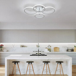 48W Modern Led Ceiling Light Chandelier Living Room 6500K 4-Rings Pendant Lamp - thumbnail 4