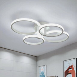48W Modern Led Ceiling Light Chandelier Living Room 6500K 4-Rings Pendant Lamp - thumbnail 5