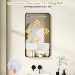 Gainoom 88 X 50Cm Led Bathroom Mirror Aluminum Framed Vanity Mirror Wall-Mounted Mirror - thumbnail 8