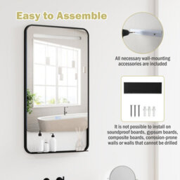 Gainoom 88 X 50Cm Led Bathroom Mirror Aluminum Framed Vanity Mirror Wall-Mounted Mirror - thumbnail 6