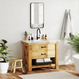 Gainoom 88 X 50Cm Led Bathroom Mirror Aluminum Framed Vanity Mirror Wall-Mounted Mirror - thumbnail 3