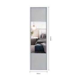 Spacepro Classic Wideline Mirrored Dove Framed Sliding Wardrobe Door (H)2220mm (W)610mm - thumbnail 3