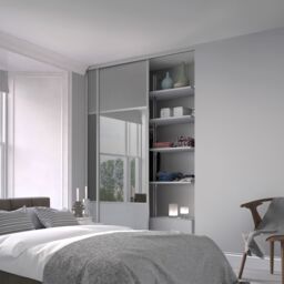 Spacepro Classic Wideline Mirrored Dove Framed Sliding Wardrobe Door (H)2220mm (W)610mm - thumbnail 9