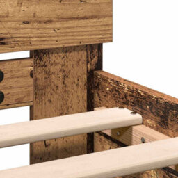 Berkfield Bed Frame With Headboard Old Wood 120 X 190 Cm Engineered Wood - thumbnail 9