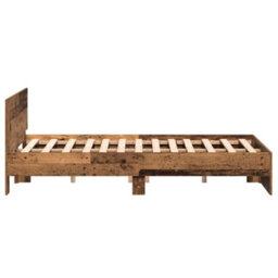 Berkfield Bed Frame With Headboard Old Wood 120 X 190 Cm Engineered Wood - thumbnail 7